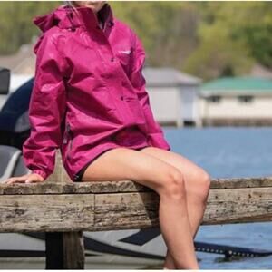 Frogg Toggs NWT Women SZ XL Cherry Pink Packable All Purpose Rain Jacket Hooded